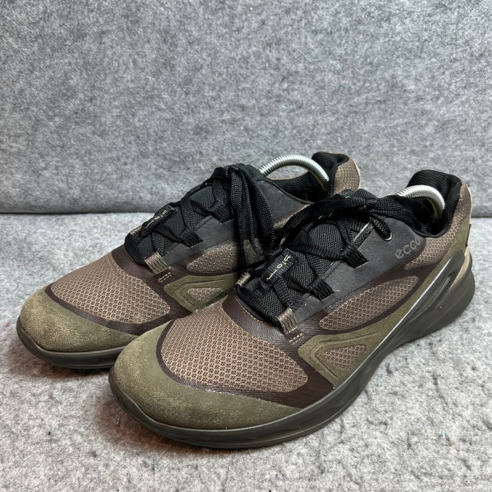 ECCO Men's Biom Omniquest Hiking Shoes Olive Green Brown Waterproof Gore Tex 10